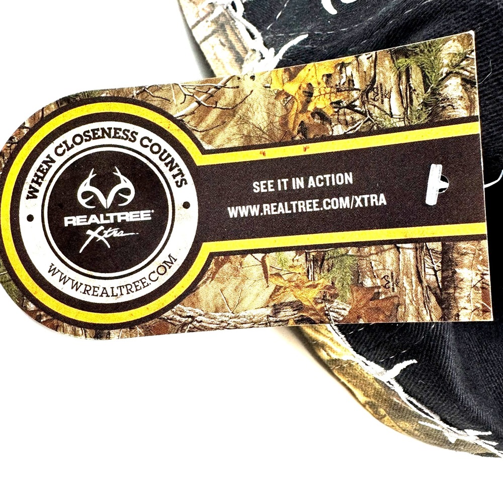 New Realtree Baseball Cap Hat Lake Life Glittered Letters Camo Brim Black - Picture 5 of 6